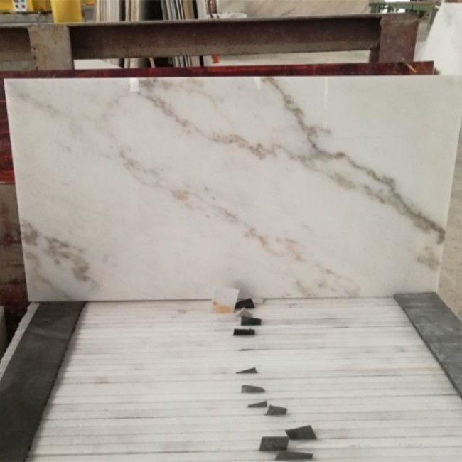 River white marble slabs